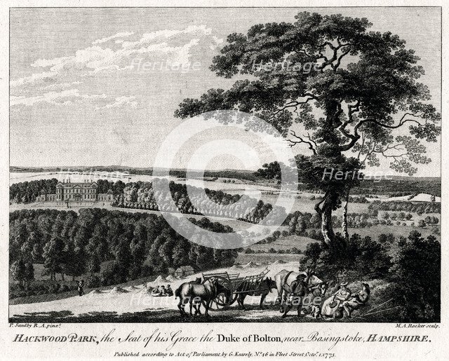 'Hackwood Park, the Seat of his Grace the Duke of Bolton, near Basingstoke, Hampshire', 1775.Artist: Michael Angelo Rooker