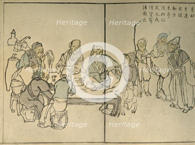 'The nine Ancients', 1813, (1924). Creator: Kawamura Bunpo.