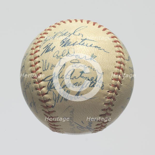 Baseball signed by the 1954 Champion New York Giants Team, 1954. Creator: MacGregor.