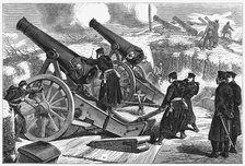 Prussian siege guns at the siege of Paris, Franco-Prussian War, 1871. Artist: Unknown