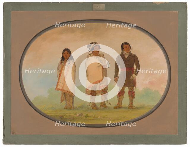 Oneida Chief, His Sister, and a Missionary, 1861/1869. Creator: George Catlin.