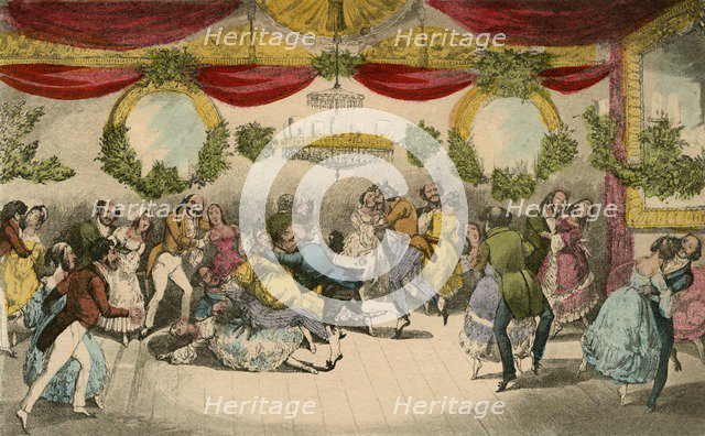 'Mr. Jorrocks makes a 'Faux Pas' at the Countess de Jackson's Ball', 1838. Artist: Henry Thomas Alken.