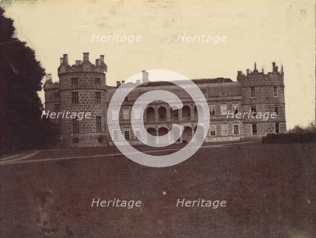 Castle with Round Towers Seen from the Grounds, 1850s. Creator: Unknown.