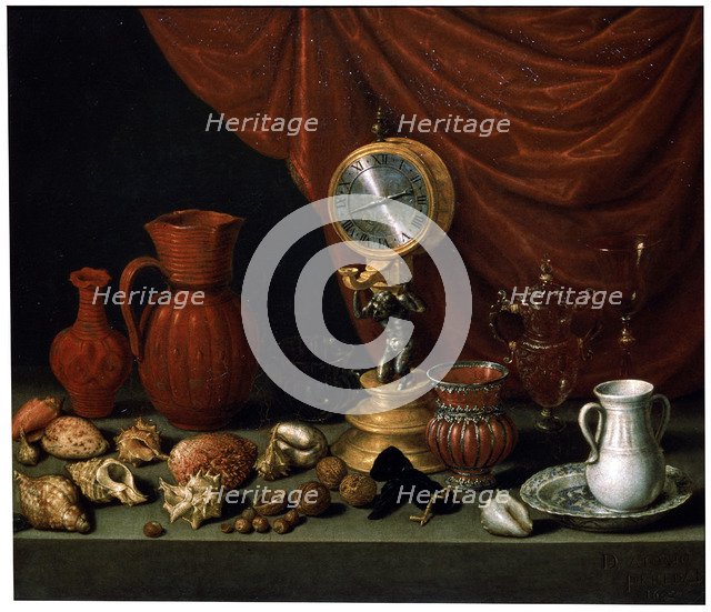 'Still Life with a Clock', 1652.  Artist: Antonio Pereda y Salgado
