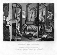 'The fellow 'prentices at their looms', plate I of 'Industry and Idleness', 1833.Artist: E Smith