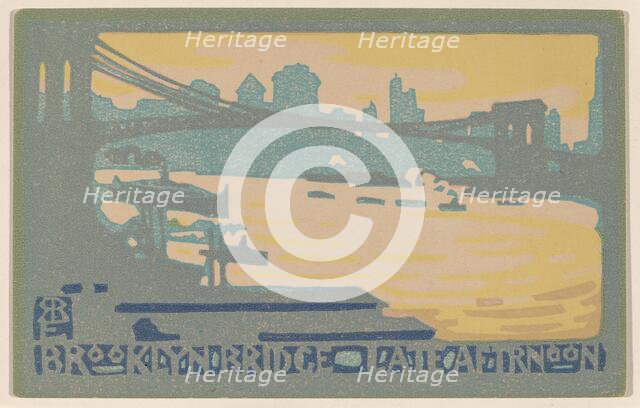 Brooklyn Bridge Late Afternoon, 1916. Creator: Rachael Robinson Elmer.