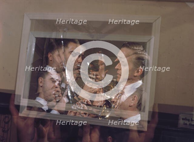 Portrait of Stan Kenton and Buddy Childers, Richmond, Va., 1947 or 1948. Creator: William Paul Gottlieb.