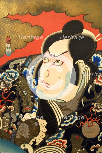 Kabuki Actor Ichikawa Ebizo V as Kumagai Jiro Naozane, ca. 1849. Creator: Utagawa Kunimasa.