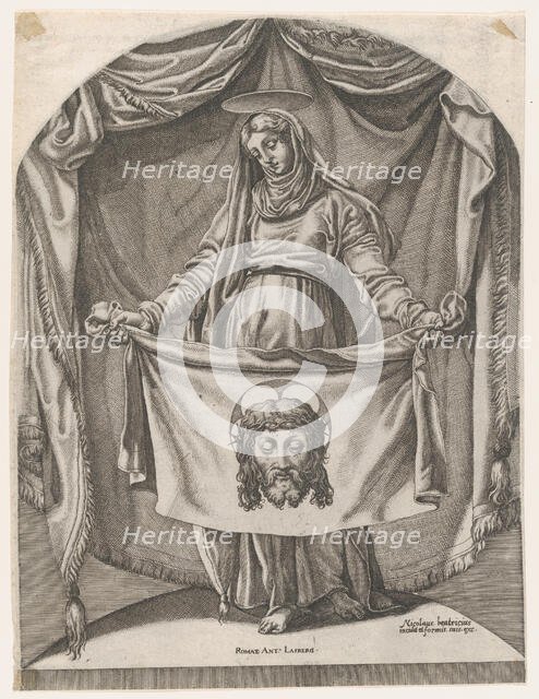 St. Veronica with the Sudarium, after Michelangelo, 1540-66., 1540-66. Creator: Nicolas Beatrizet.