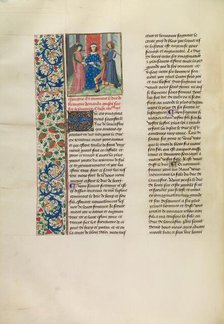 John of Gaunt Giving a Letter from the Duke of Berry to a Messenger, c1390s; about  Creator: Master of the Copenhagen Caesar.