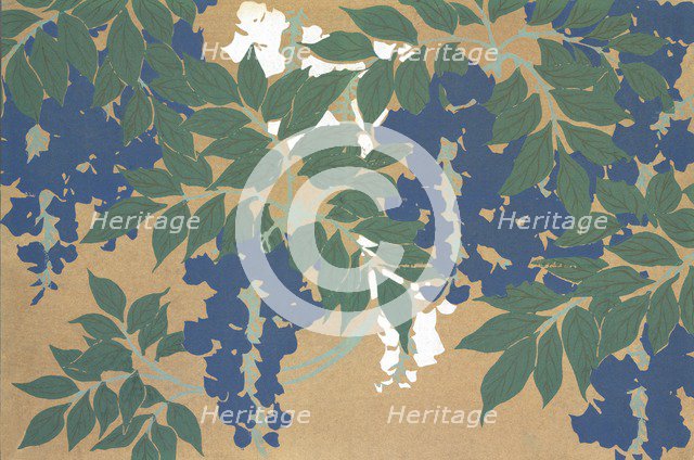 Fuji, from Momoyo-gusa (The World of Things) Vol II, pub.1909 (colour block woodcut)