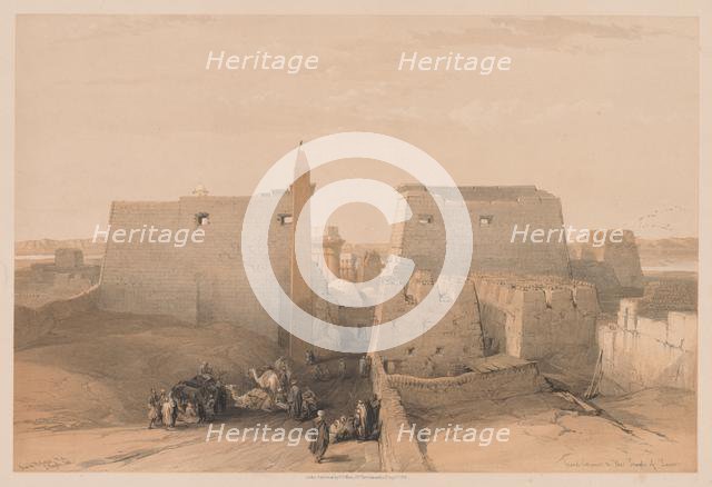 Egypt and Nubia: Volume II - No. 38, Grand Entrances to the Temple of Luxor, 1838. Creator: Louis Haghe (British, 1806-1885).