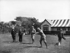 Victorian golfers at Burnham and Berrow Golf Club, Somerset, 1898. Artist: Unknown.
