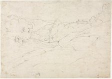 View of Marino (recto); Sketch for a Landscape (verso), 1827. Creator: Jean Baptiste Camille Corot (French, 1796-1875).