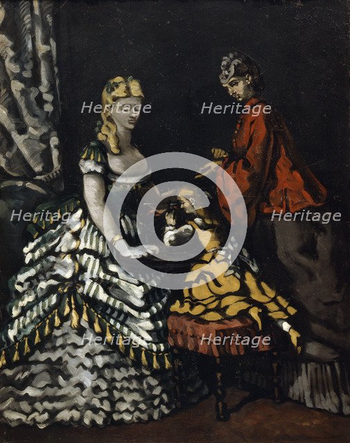 'Interior with Two Women and a Child', c1861. Artist: Paul Cezanne