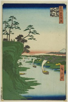 View of Konodai and the Tone River (Konodai Tonegawa fukei), from the series "One Hundred..., 1856. Creator: Ando Hiroshige.