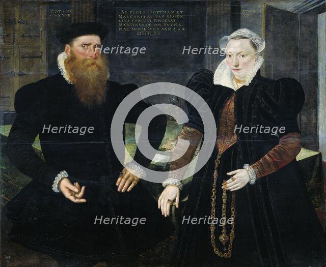 Portrait of Gillis Hooftman, Shipowner, and his Wife Margaretha van Nispen (Gilles van Eichelenberg, Creator: Martin de Vos.