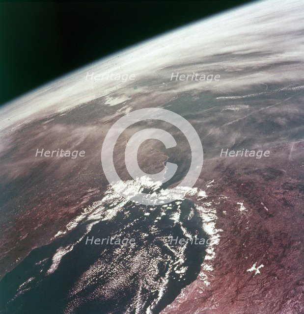 Earth from space - the Straits of Gibraltar, c1980s. Creator: NASA.