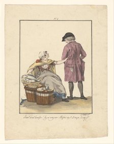 Fish seller and customer, 1803-c.1899.  Creator: J. Enklaar.