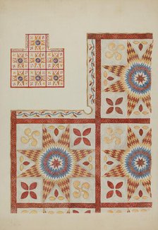 Applique Quilt, 1935/1942. Creator: Unknown.