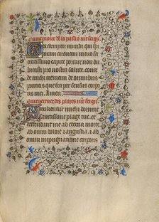 Decorated Text Page; Book of Hours, about 1420. Creator: Unknown.