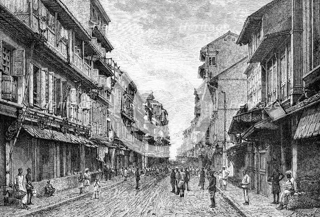 A street in Bombay, India, 1895. Artist: Unknown