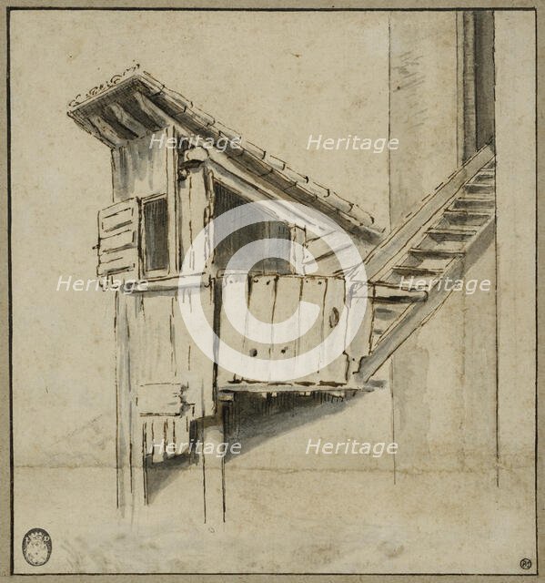 A latrine, c17th century. Creator: Anon.
