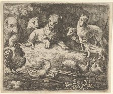 The Rooster Accuses Renard of the Murder of One of His Chickens, mid-17th century. Creator: Allart van Everdingen.