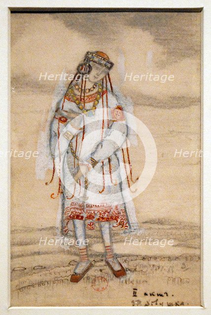 Costume design for the ballet The Rite of Spring (Le Sacre du Printemps) by I. Stravinsky, 1912. Artist: Roerich, Nicholas (1874-1947)