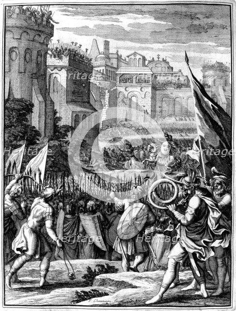 Forces under Alaric I, King of the Visigoths from 395, sacking Rome, 410 (1654). Artist: Francois Chauveau