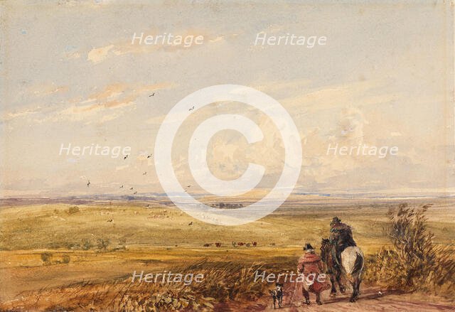 Crossing the Common, 1815-47. Creator: David Cox the Elder.