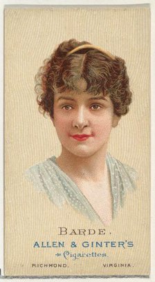 Barde, from World's Beauties, Series 2 (N27) for Allen & Ginter Cigarettes, 1888., 1888. Creator: Allen & Ginter.