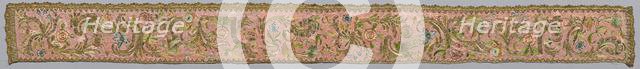 Embroidered Strip, 1700s. Creator: Unknown.