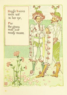 Single Daisies were not in her eye, For the grass was just newly mown, 1899.  Creator: Walter Crane.
