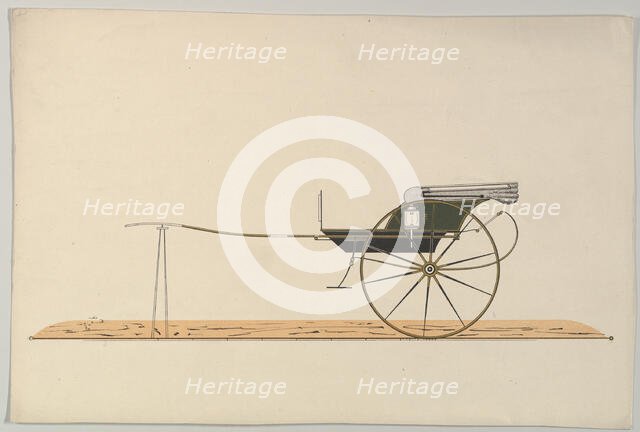 Design for C-Spring Chaise, 1850-74. Creator: Unknown.