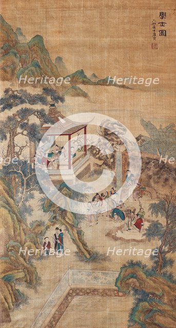 Studying scholars in a garden (Hanging scroll). Artist: Chinese Master  