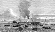 Arrival of despatch-boat at Lisbon with news of the Ashantee War, 1874. Creator: Unknown.