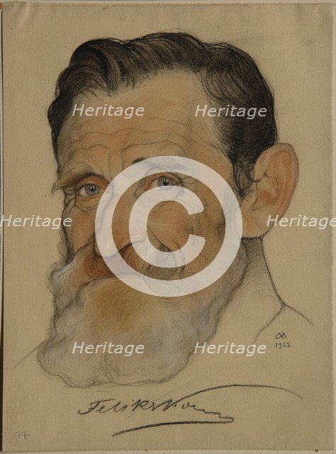 Portrait of Feliks Yakovlevich Kon (1864-1941), 1922. Artist: Andreev, Nikolai Andreevich (1873-1932)
