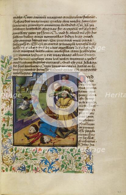 A Massacre of Family Members; Historia de duobus amantibus, about 1460-1470. Creator: Unknown.