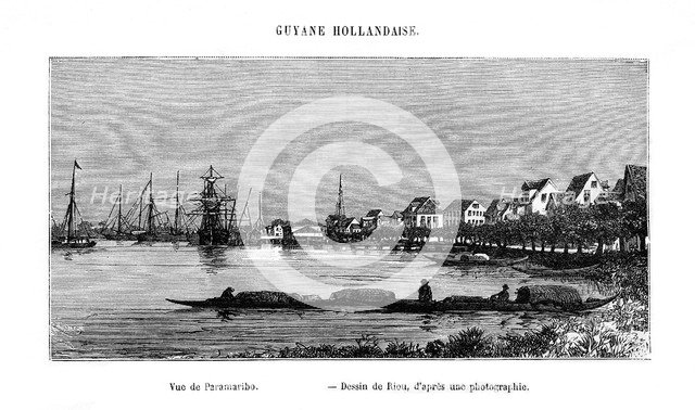 Paramaribo, Republic of Suriname, 19th century. Artist: Edouard Riou