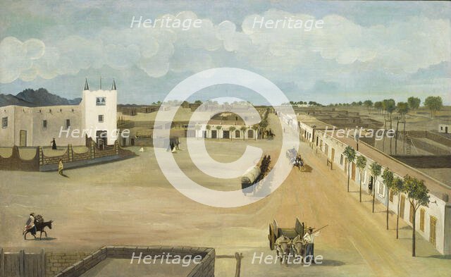 Old Mesilla Plaza, ca. 1885-1886. Creator: Leon Trousset.