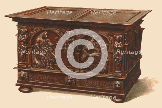 Oak chest, 1904. Artist: Shirley Slocombe.