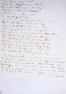 Autograph manuscript of "Kubla Khan", by Samuel Taylor Coleridge, 1797. Creator: Samuel Taylor Coleridge.