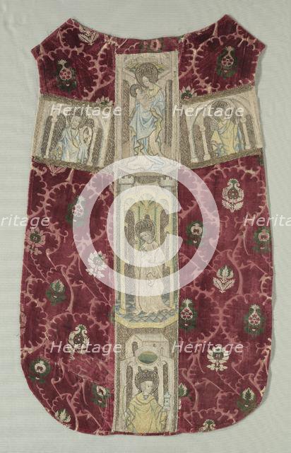 Chasuble Back with Embroidered Orphrey Band, 1415-1425. Creator: Unknown.