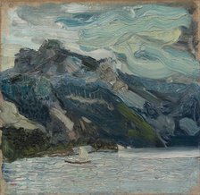 Lake Traun with Mountain Sleeping Greek, 1907. Artist: Gerstl, Richard (1883-1908)