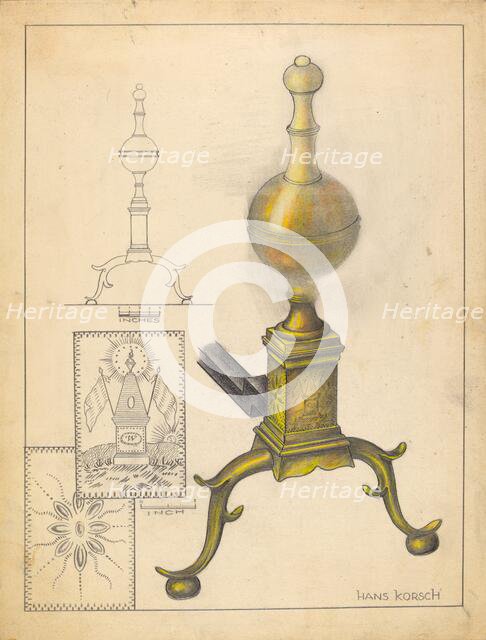 Andiron, 1935/1942. Creator: Hans Korsch.