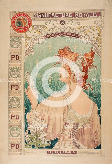 Manufacture Royale de corsets, 1897. Creator: Mucha, Alfons Marie (1860-1939).