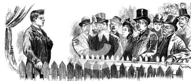 Visiting the Fasting Man at the Royal Aquarium, Westminster, 1890. Creator: P Naumann.