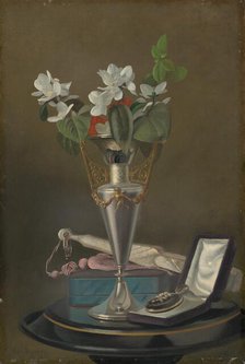 Still Life with Fan and Pendant, c. 1865/1875. Creator: Samuel Marsdon Brookes.