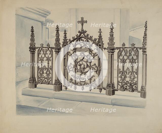 Cast Iron Gate and Fence, c. 1936. Creator: Al Curry.
